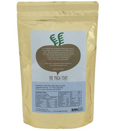 Raw Organic Noir Maca, frais Récolte Du Pérou, le commerce équitable, sans OGM, végétaliens, sans gluten, 1 lb - 50 Portions