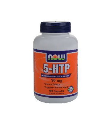 NOW 5-HTP NATURAL SOURCE 5-HYDROXYTRYPTOPHAN 50mg - 180 Capsules ( Multi-Pack)