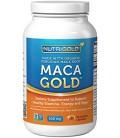 NutriGold  1 organique racine de maca en poudre Capsules - Maca Or, 500 mg, 180 Vegetarian Capsules - sans OGM, sans conservate