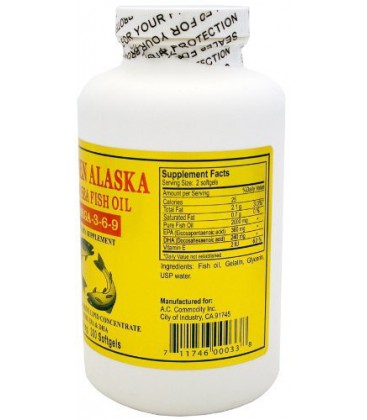 Golden Alaska Deep Sea Omega-3-6-9 Fish Oil 1000mg 300 Softg