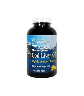 Carlson Lightly Lemon Cod Liver Oil 1000mg, 300 Softgels