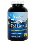 Carlson Lightly Lemon Cod Liver Oil 1000mg, 300 Softgels