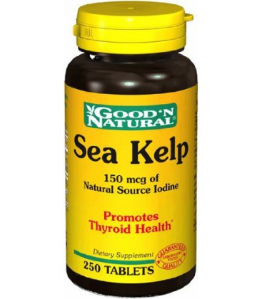 Sea Kelp 100mg - Promotes Thyroid Health, 250 tabs,(Good'n N