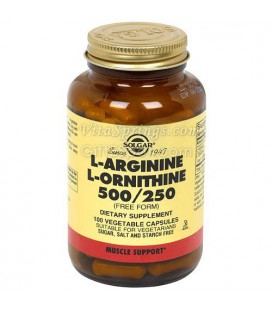 Solgar - L-Arginine L-Ornithine 500/250, 100 veggie caps