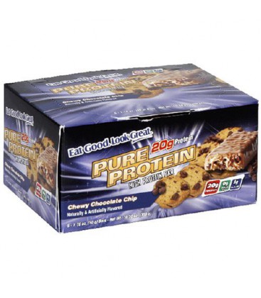 Pure Protein High Protein Bar, Chewy Chocolate Chip, 6 Bars,