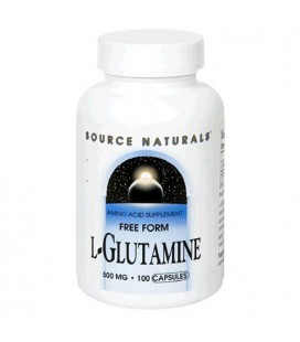 Source Naturals L-Glutamine 500mg, 100 Capsules (Pack of 3)