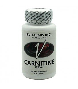 Vitalabs Carnitine Capsules, 500 mg, 60-Count Bottles