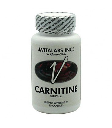 Vitalabs Carnitine Capsules, 500 mg, 60-Count Bottles