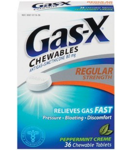 Gas-X Anti-Gas Chewable Tablets, Peppermint Creme, 36-Count