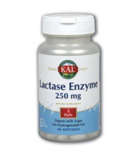 KAL - Lactase Enzyme, 250 mg, 60 softgels