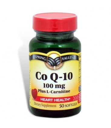Spring Valley - Co Q-10, Plus L-Carnitine 100 mg, 50 Softgel
