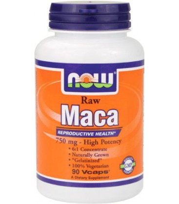 NOW Foods Raw Maca 750mg 6:1, 90 Vcaps