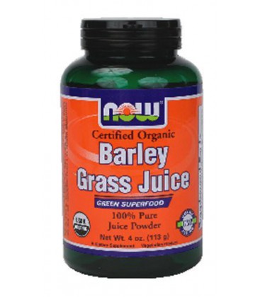 NOW Foods - Barley Grass Juice Powder Certified Organic - 4 oz. ( Multi-Pack)