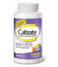 Caltrate 600 Plus D Calcium Supplement Chewable Tablets with