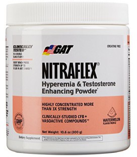 GAT Cliniquement Testé Nitraflex, testostérone Amélioration Pre Workout, melon d'eau, 300 Gramme