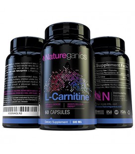 Natureganics L-Carnitine pure acides aminés essentiels Supports de récupération de l'exercice, stimule l'énergie cellulaire, Aid