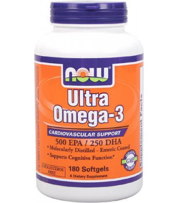 Now Foods Ultra Omega 3 Fish Oil Soft-gels, 180-Count