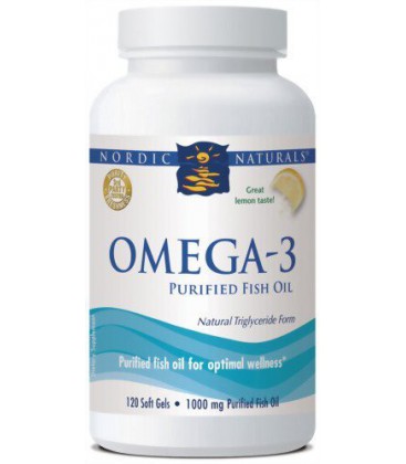 Nordic Naturals Omega-3 Purified Fish Oil, 1000 mg, 120 Soft