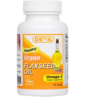 Deva Organic Vegan Vitamins Flax Seed Oil, Omega-3, 90 Vcaps