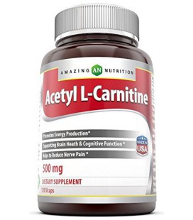 Incroyable Nutrition acétyl L-carnitine Hcl Veggie Capsules - 500mg mitochondriales Energy Optimizer Tablets - 120 Facile à