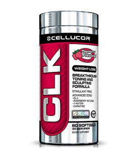 Supplément de perte Cellucor CLK Poids avec Cétones de framboise CLA 7 Keto et L-Carnitine Gélules, 60 Count