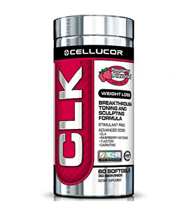 Supplément de perte Cellucor CLK Poids avec Cétones de framboise CLA 7 Keto et L-Carnitine Gélules, 60 Count