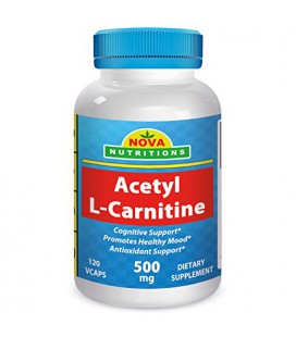 Acétyl L-carnitine 500 mg 120 Vcaps par Nova Nutritions