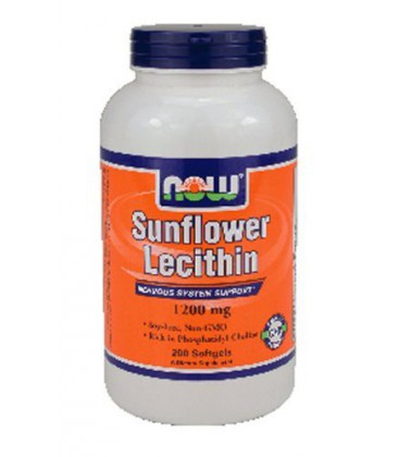 NOW Foods - Sunflower Lecithin Nervous System Support 1200 mg. - 200 Softgels ( Multi-Pack)