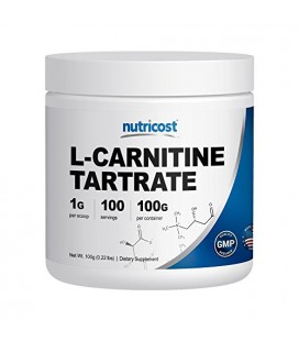 Nutricost L-Carnitine Powder [100 grammes] - 1 gramme par 100 Portions servantes - L-Carnitine Tartrate