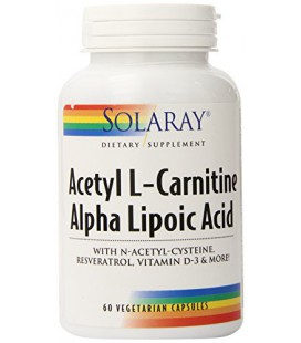 Solaray acétyl L-carnitine et le Supplément Ala, 60 Count