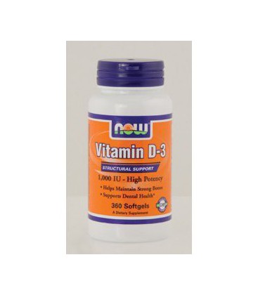 NOW Foods - Vitamin D-3 1000 IU 360 softgels