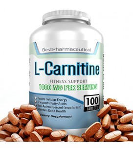 Meilleur Supplément pharmaceutique L-carnitine tartrate acide aminé - 100 comprimés - 1000mg - Boost Cellular Energy Now - Speed