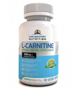 L-Carnitine 500mg - Pure Essential Amino Acids - Supplément L Carnitine Diet pour la récupération de la séance d'entraînement, e