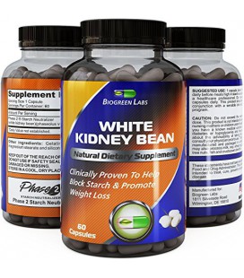 100% Pure White Kidney Bean Extract - Phase 2 Starch Neutralizer - Antioxydant exceptionnelle - Natural Glucides Blocker