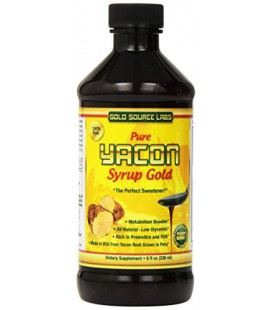 Pur Yacon Sirop Gold - All Natural Édulcorant &amp; Sugar Substitute - 8 oz - Les plus hauts FOS prébiotiques - Extrait Controls