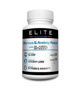 Supplément Anxiété de secours (100mg) par Santé Elite et Performance - 5-HTP Stress Relief - Contrôle de l'appétit - améliore le
