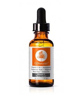 OZ Naturals- LA MEILLEURE Vitamine C Sérum pour votre visage Contient Force clinique 20% de vitamine C + Acide Hyaluronique Anti