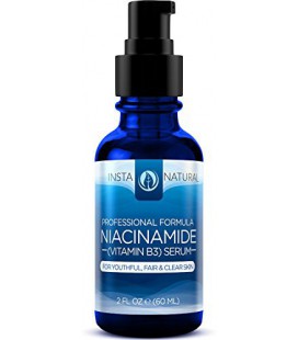 InstaNatural Niacinamide 5% Sérum Visage - Vitamine B3 Anti Aging Hydratant pour la peau - Diminue apparition de l'acné,