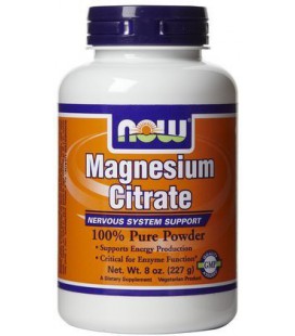 NOW Foods Magnesium Citrate Powder, 8 oz (Pack of 3)