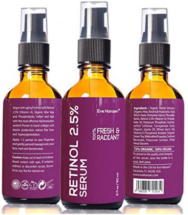 2 oz rétinol (vitamine A) - Facelift dans une bouteille 3-100% Vegan Anti Aging Serum - VOIR RÉSULTATS OU REMBOURSEMENT - Big 2 
