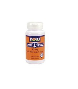 Now Foods Opti L-Zinc, 100 caps / 30mg (Pack of 2)