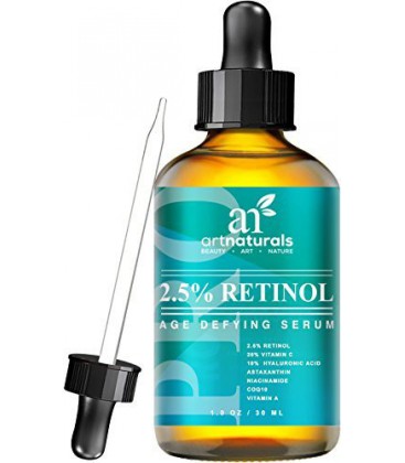 Art Naturals Enhanced rétinol sérique de 2,5% avec 20% de la vitamine C et l'acide hyaluronique 1 OZ- -Meilleur Anti rides, Anti