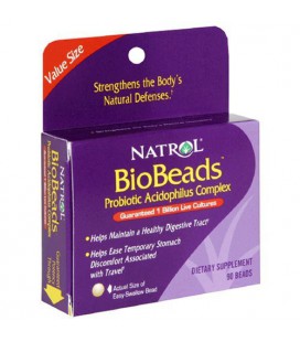 Natrol BioBeads Probiotic Acidophilus Complex, Dietary Supplement, Beads, Value Size , 90 beads
