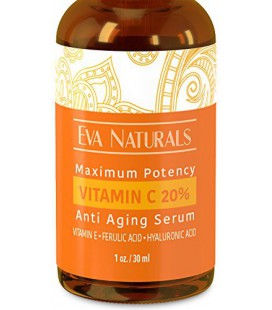 La vitamine C Serum 20% par Eva Naturals (1 oz) - Meilleur sérum de vitamine C pour le visage, Offres Anti-Aging &amp; Protectio
