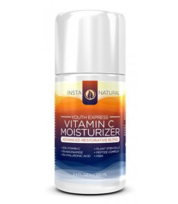InstaNatural Vitamine C Hydratant Crème - Lotion anti-âge pour le visage, la peau et du corps - Avec 20% de la vitamine C, l'aci