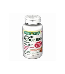 Nature's Bounty, Chewable ACIDOPHILUS with Bifidus MILK FREE - 100 Wafers