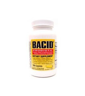 Bacid with Lactobacillus Acidophilus, Probiotic, 100-Caplets Bottles
