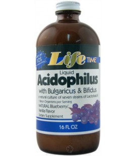 Acidophilus With Bulgaricus And Bifidus, FOS (Blueberry Flavor) - 16 oz. - Liquid