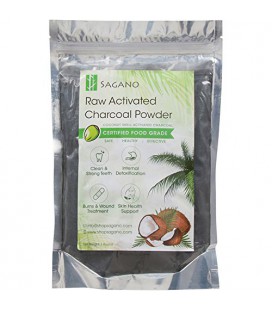 Meilleur charbon activé en poudre par Sagano - Premium Food Grade Bulk Raw Coconut Carbon - plus efficace que Hardwood