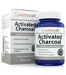 Activé Capsules Charcoal Pour blanchir les dents, gaz, Hangovers &amp; Detox - Double Strength Avec 900mg par Servez - 100%